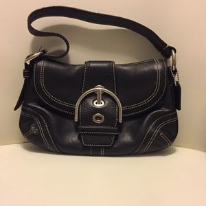 Black leather Coach handbag